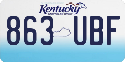 KY license plate 863UBF