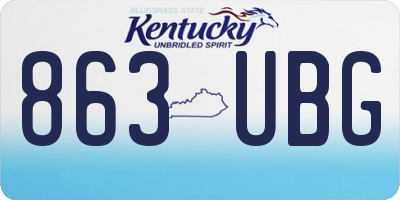KY license plate 863UBG
