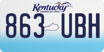 KY license plate 863UBH