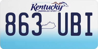 KY license plate 863UBI