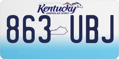 KY license plate 863UBJ