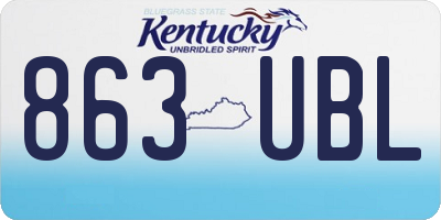KY license plate 863UBL