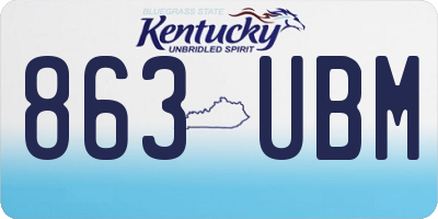 KY license plate 863UBM