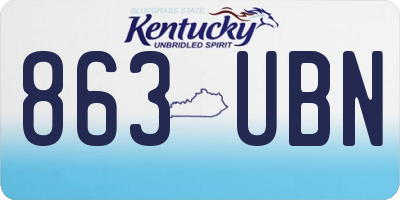 KY license plate 863UBN