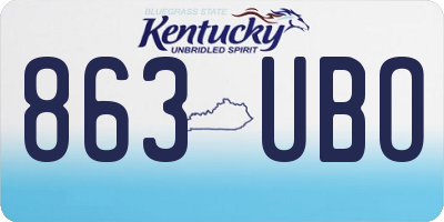 KY license plate 863UBO