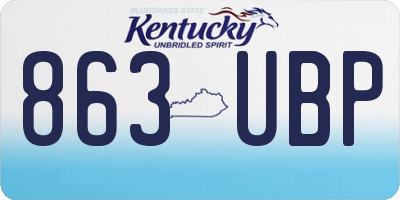 KY license plate 863UBP