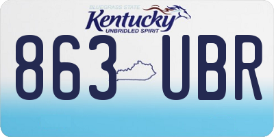 KY license plate 863UBR