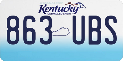 KY license plate 863UBS