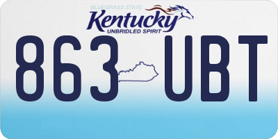 KY license plate 863UBT