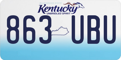 KY license plate 863UBU
