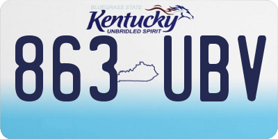 KY license plate 863UBV