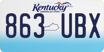 KY license plate 863UBX