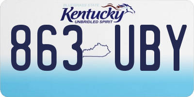 KY license plate 863UBY