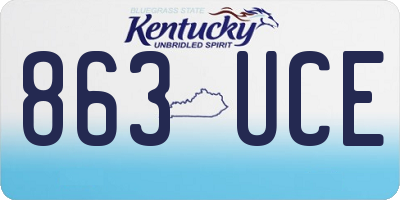 KY license plate 863UCE