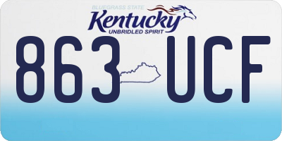 KY license plate 863UCF