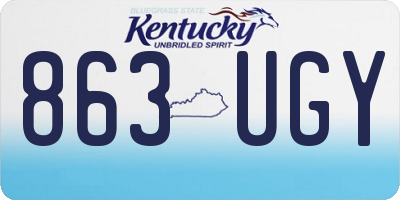 KY license plate 863UGY
