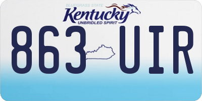 KY license plate 863UIR