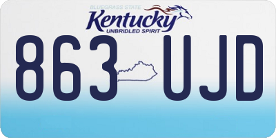 KY license plate 863UJD
