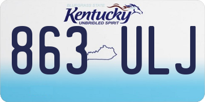 KY license plate 863ULJ