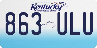 KY license plate 863ULU