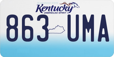 KY license plate 863UMA