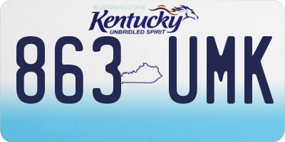 KY license plate 863UMK
