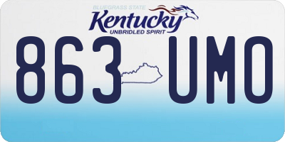 KY license plate 863UMO