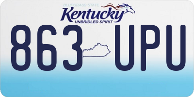 KY license plate 863UPU