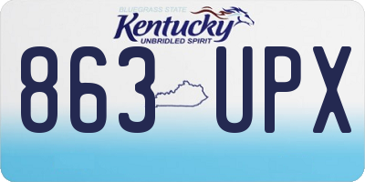 KY license plate 863UPX