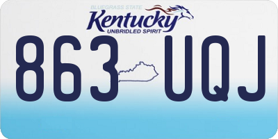 KY license plate 863UQJ