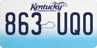 KY license plate 863UQO