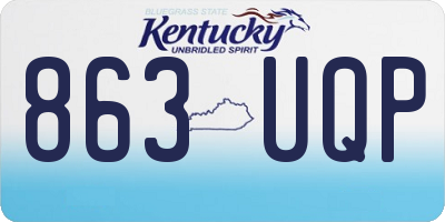 KY license plate 863UQP