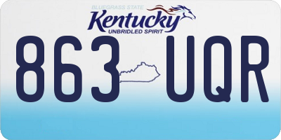 KY license plate 863UQR