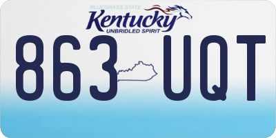 KY license plate 863UQT