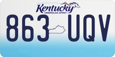 KY license plate 863UQV