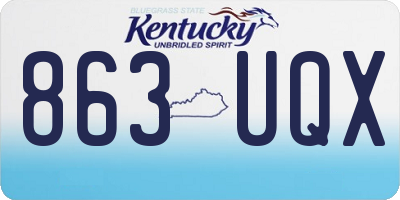 KY license plate 863UQX