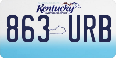 KY license plate 863URB