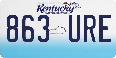 KY license plate 863URE