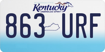 KY license plate 863URF