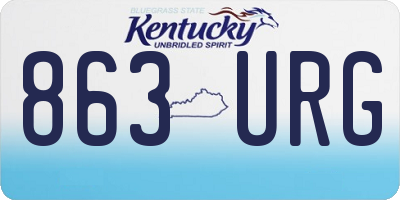 KY license plate 863URG