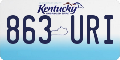 KY license plate 863URI