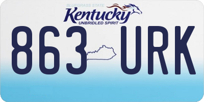 KY license plate 863URK