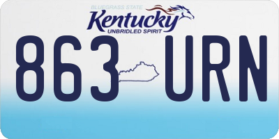 KY license plate 863URN
