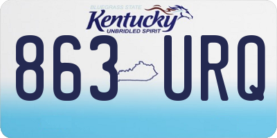 KY license plate 863URQ
