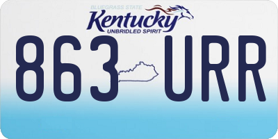 KY license plate 863URR