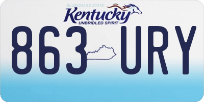 KY license plate 863URY