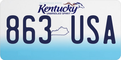 KY license plate 863USA