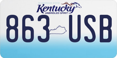KY license plate 863USB