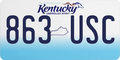 KY license plate 863USC
