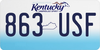 KY license plate 863USF